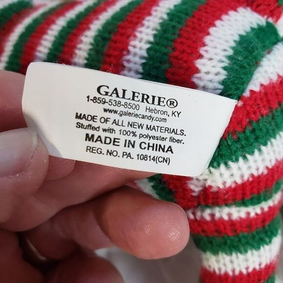 Funny Little Christmas Red Green Stripe Sock Monkey 10" Plush Stuffed Animal - Picture 5 of 9